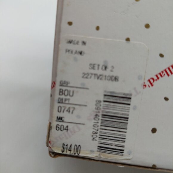 Dillards Red Gold Christmas Ornament Bulb Set Of 2 Made In Poland - Picture 4 of 6